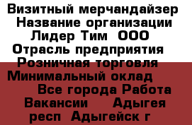 Визитный мерчандайзер › Название организации ­ Лидер Тим, ООО › Отрасль предприятия ­ Розничная торговля › Минимальный оклад ­ 15 000 - Все города Работа » Вакансии   . Адыгея респ.,Адыгейск г.